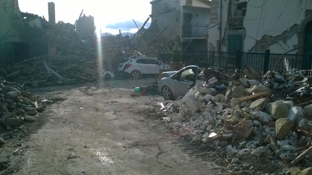 A town center blown away by the earthquake